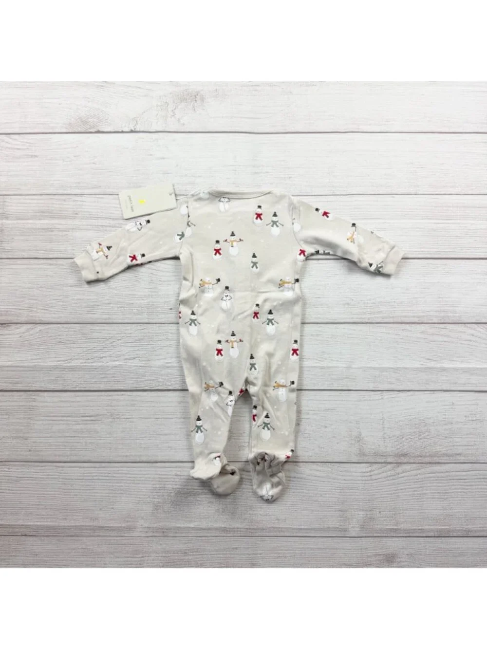 Petit Lem Holiday Baby Snowman Footed Pajamas Zippered Organic NWT 0-3 Months